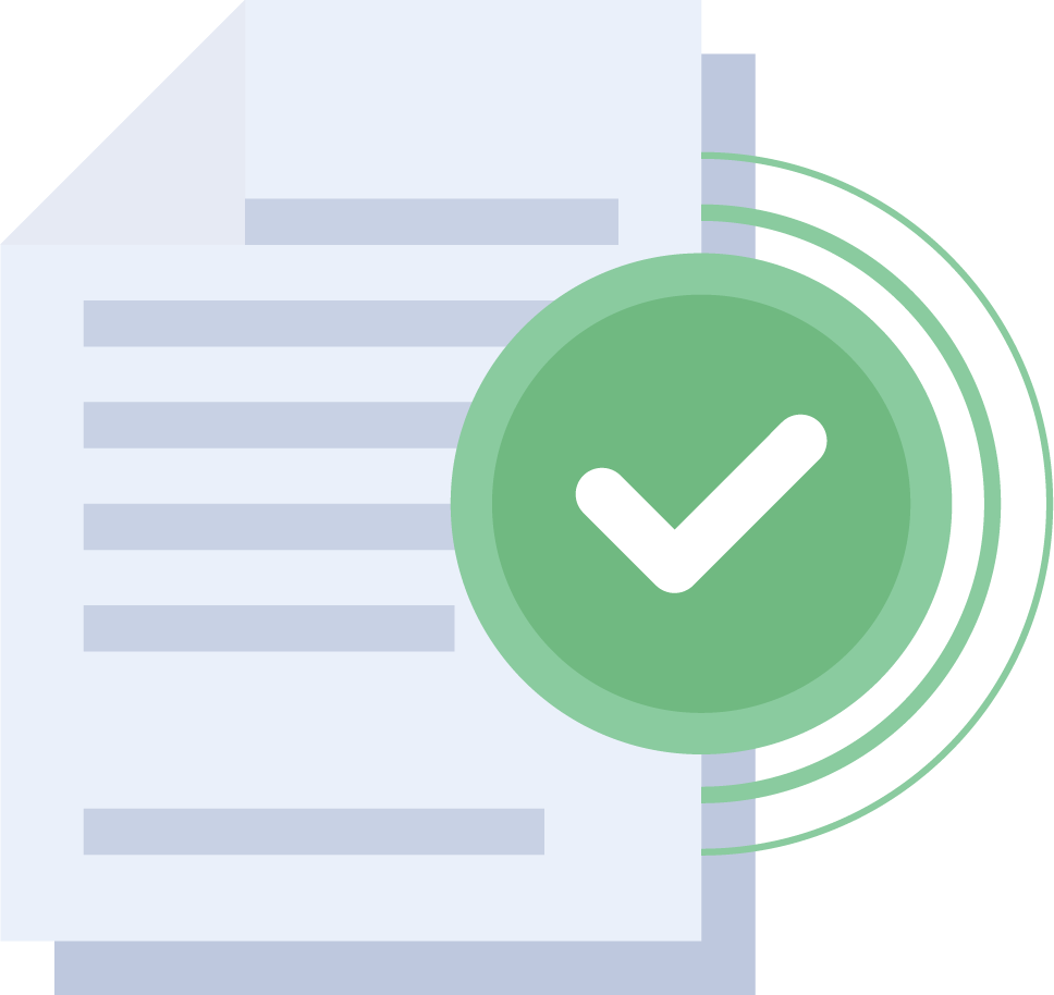 Document with green checkmark icon